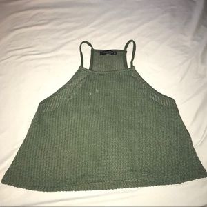 Crochet Olive Green Crop Top